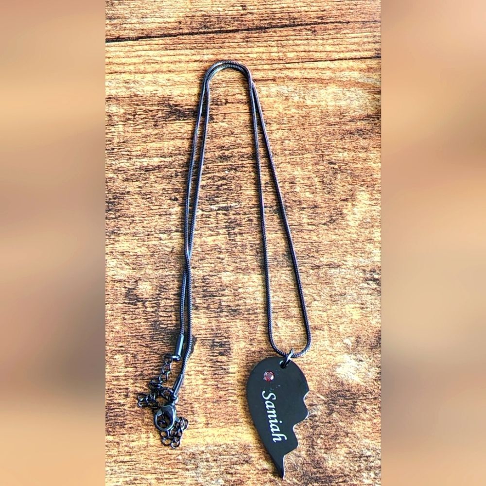 3 for $18 New Black Name Half Heart Nacklace, Eavie